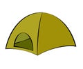 Tourist tent on a white background. Rest at nature. Symbol. Vector Royalty Free Stock Photo